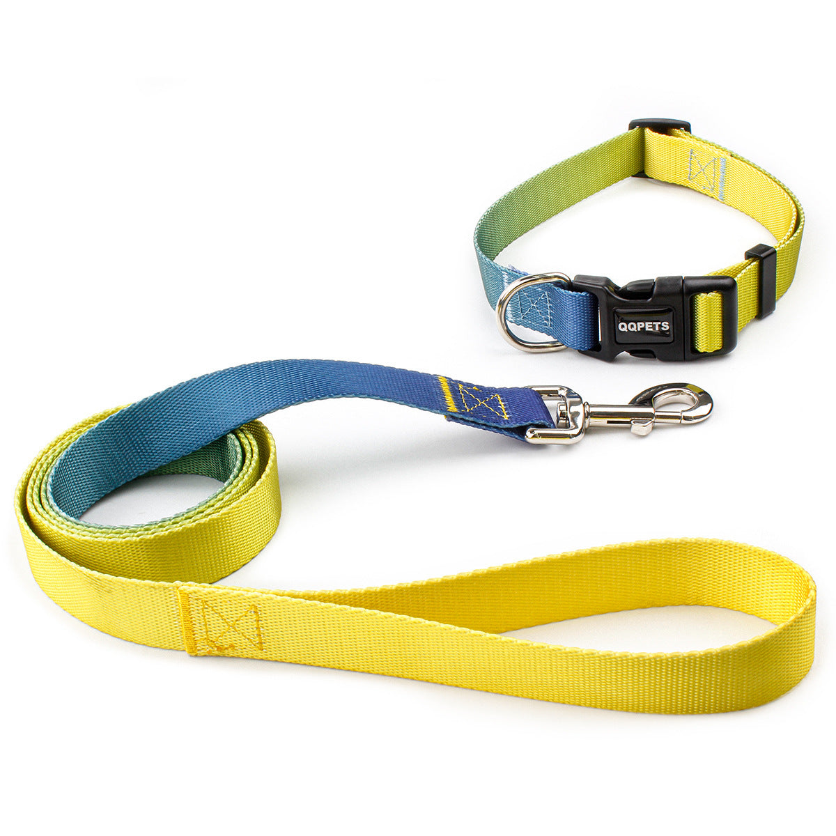 Pawptastic Pet Dog Collar Leash Gradient Solid Color