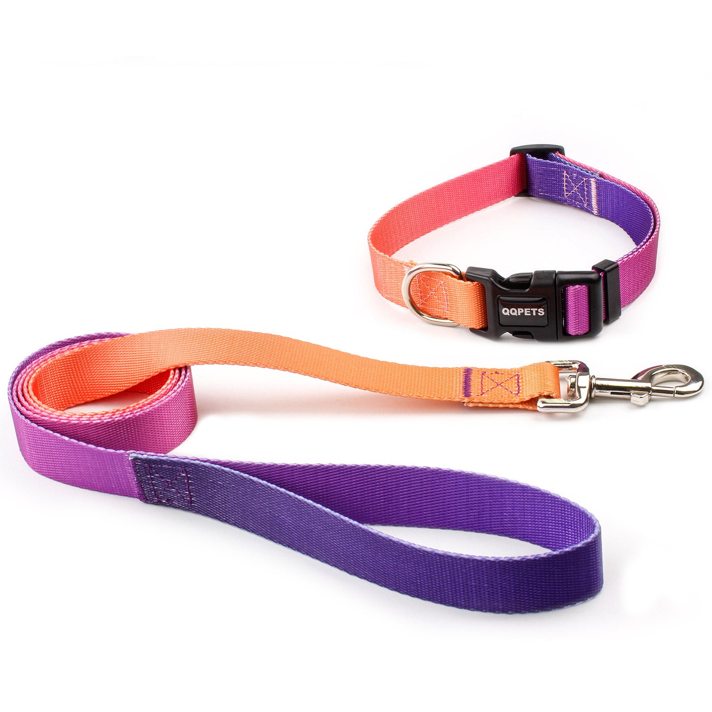 Pawptastic Pet Dog Collar Leash Gradient Solid Color